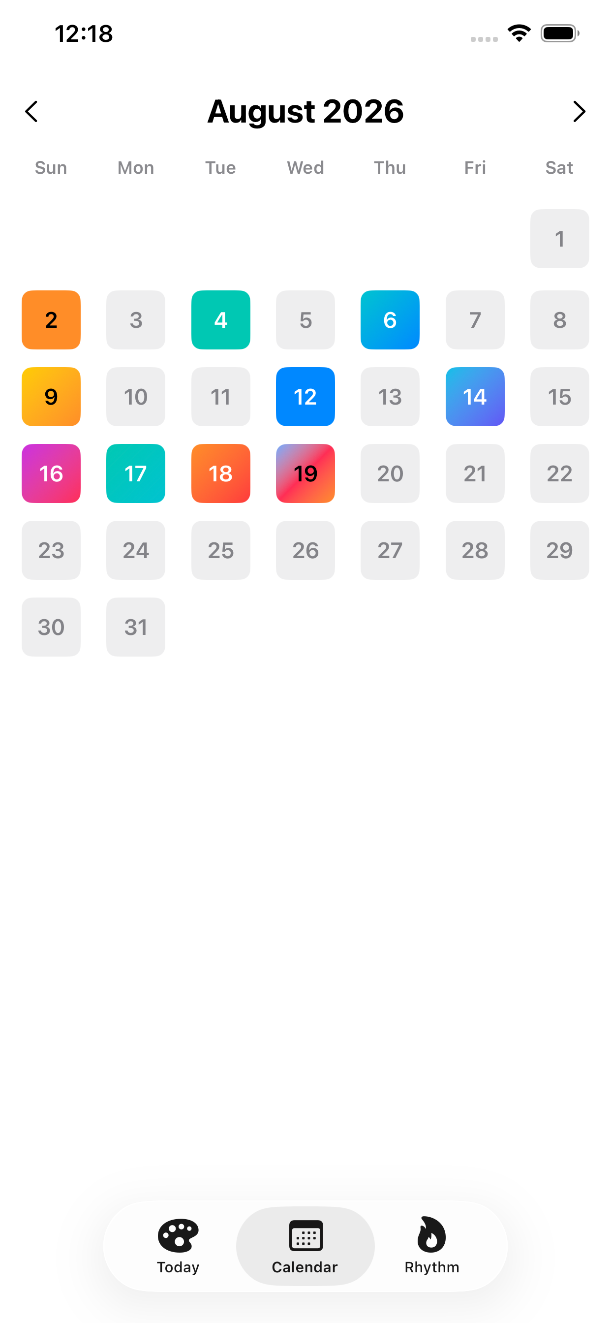 Palette of Life calendar preview